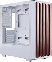 D2 Mid Tower Gaming PC Case Dual Chamber Tempered Side Glass Panel Meshify - Walnut Wood Front - Can Build in 12 ARGB PWM Fans High Airflow - 360MM RAD Support for ATX/mATX/ITX Motherboards White