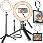 Selfie Ring Light for Zoom Meeting, Dimmable Desktop LED Circle Light with Tr...