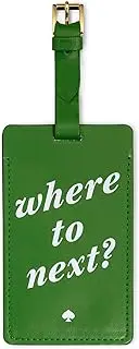 Kate Spade New York Vegan Leather Luggage Tag for Women, Durable Suitcase ID Tag, Where to Next