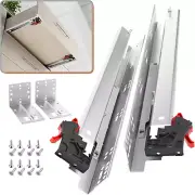 1 Pair Undermount Soft Close Drawer Slides 9 12 15 18 21 24 Inch 80 Lb Load Capa