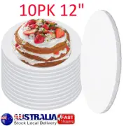 10pcs Masonite Cake Boards 5mm White Round 12" Inch Cake Boxes Board Heavy Duty