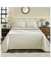 Superior Jacquard Matelasse Basketweave 3pc Cotton Bedspread Set