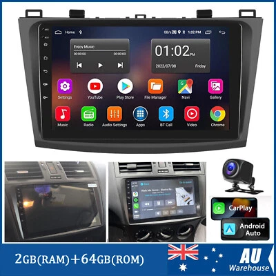 For Mazda 3 2010-2013 Android 13 9" Car Play Stereo Radio Head Unit Navi 2+64G (for: Mazda)