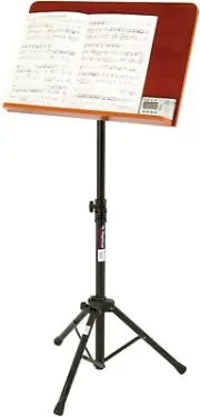 SM7312W Conductor Music Stand with Wide Wooden Bookplate