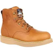 GEORGIA BOOT Men's 6" Wedge Soft Toe Work Boot Barracuda Gold - G6152, Barracud
