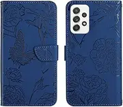 Compatible with Samsung Galaxy A73 5G Cover,Compatible with Samsung Galaxy A73 5G Flip Kickstand PU Leather Wallet Phone Case Blue