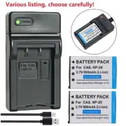 Battery or charger for Casio NP-20DBA NP-20 EX-Z75 EX-Z75BK EX-Z5 EX-Z6 EX-Z7