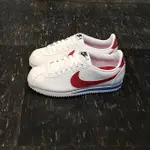 NIKE WMNS CLASSIC CORTEZ LEATHER 阿甘鞋 白色 紅色 白紅 紅勾 白紅藍 白底紅勾 皮革 經典 807471-103