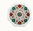 12 Handmade Marble Table Top Semi Precious Malachite Inlay Side Florl Decorative