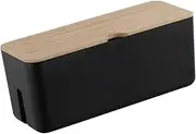 SHOWERORO Cable Management Box with Lid Cord Organizer Case for Tidy Storage Stylish Plastic and Design for Living Room and Office Wire Hider