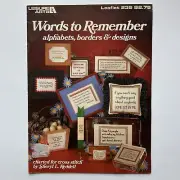 Leisure Arts Leaflet 235 Words To Remember Alphabets Borders Design Cross Stitch