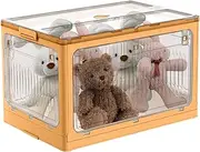 Folding Storage Box - Foldable Storage Bins with Lids | Space-Saving Cubes Crates Organization Decorative Container for Pantry Kitchen Bedroom Bed Dorm Packing Bathroom