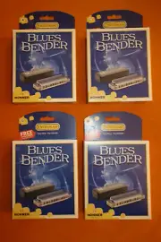new HOHNER BLUESBENDER HARMONICA SET keys A C D G rock country folk harp w/Cases
