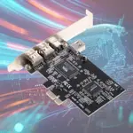 YMYL PCI-E IEEE 1394A 3 端口火線卡適配器 4 針台式電腦電纜 1 套