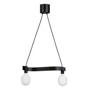 ACKJA / TRÅDFRI pendant lamp with light bulb, wave shaped black/smart wireless dimmable
