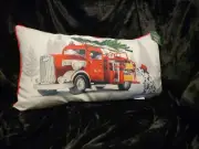 Telluride Pet Christmas Pillow Dalmation Firetruck FEATHER FILL 14"×24"