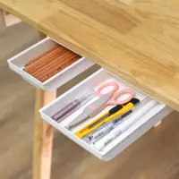 在飛比找momo購物網優惠-【COLOR ME】日式桌下抽屜收納盒(小款 抽屜 收納盒 