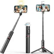Selfie Stick Tripod, VISOOP 30'' All-in-One Selfie Stick with 360° Rotation Fill Light, Detachable Wireless Remote, Portable Foldable Mini Phone Tripod Stand Compatible with iPhone/Android for Travel