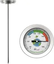 Poemtian Compost Soil Thermometer,Premium Stainless Steel Measuring Probe Detector,Easy-to-Read Soil Thermometer for Planting, Garden Soil Thermometer
