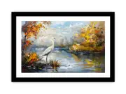 Bird Landscape Framed print Art Poster