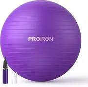 [PROIRON] 2 in 1 Exercise Ball Pilates Ball Set Anti-Burst Yoga Ball Chair with Quick Pump Slip Resistant Gym Ball Supports 500KG for Pilates Yoga Birthing Pregnancy Stability Gym Workout Training