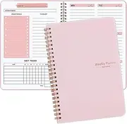 Weekly Planner Undated, Weekly Goals Notebook, Daily Planner, Habit Tracker Journal with Spiral Binding, To Do List Notebook Calendars Organizers