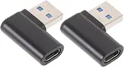 KOMBIUDA 2pcs Right Angle USB Male to USB C Female Adapter High Speed Data Transfer Charging Compatible with Phones Tablets and Computers Versatile