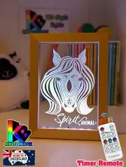 HORSE HEAD SPIRIT PERSONALISED 3D LED Night Light 7 Colour Change Kids Room Lamp