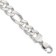 8 Inch Sterling Silver 13.5mm Figaro Chain