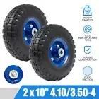 2-Piece 10" 3.5-4 solid 16mm Bore Wheel barrow Tyre Wheel Wheels Puncture Tyres