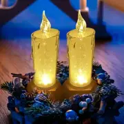 Halloween Candles Lights, Fake Candles 2PCS LED Flameless Candle Lights USB R...