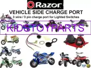 3 PIN 3 WIRE CHARGE PORT RAZOR IZIP E SCOOTERS SUNL N/LIGHTED SWITCHES USA SHIP