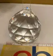 FACETED CRYSTAL SPHERE 2" Clear Feng Shui Rainbow Sun Catcher Prism Ball