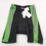 Maks Bike Wear Shorts Mens Sz M Black Green Padded Cycling Shorts Compression