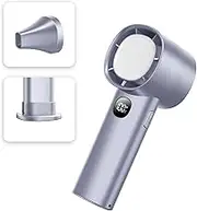 Slotlien Mini Handheld Fan, Portable Hand Fan, 5000mAh Rechargeable Fan with Display, 100 Wind Speed Levels, Night Light Function, Silver