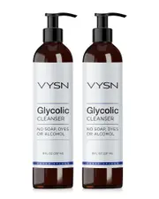 VYSN Unisex 8oz Glycolic Cleanser - No Soap, Dyes, or Alcohol - 2 Pack