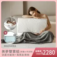 在飛比找momo購物網優惠-【1/3 A LIFE】美夢雙寶枕頭組-親水涼感記憶(涼感功