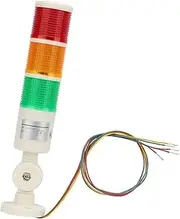 Generic LED Industrial Tower Light, Red Orange Green Industrial Tower Light with Buzzer Alarm Warning Lamp, for CNC Machines, 24V DC