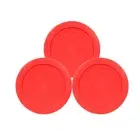 Pyrex 7200-PC Red 2 Cup Round Plastic Lid Covers 3PK for Glass Bowls New