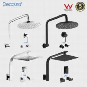 Decaura Shower Head Set 8" 9" Gooseneck Shower Arm Brass/ Shower Mixer/Twin Taps