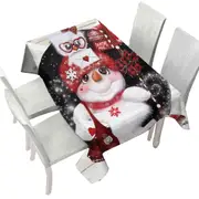Cute Christmas Santa Letter Delivery Snowman Tablecloth