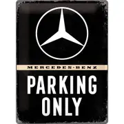Nostalgic Art Mercedes-Benz Parking Only 30x40cm Large Tin Sign Home Wall Decor