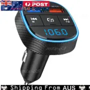 Qc3.0 Fast Charging Car Bluetooth Mp3 Player Car Fm Transmitter Blue AmbientㅿLig