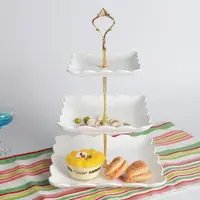 在飛比找ETMall東森購物網優惠-下午茶生日三層陶瓷蛋糕盤