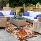 Siesta Botanical Abstract Leaves Modern Indoor OutdoorArea Rugs or Runner Rug