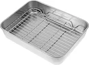 ASAKKURA Bread Baking Pan Set Stainless Steel Rack Rectangular Baking Dish Restaurant Bakeware Easy to Use Maintain