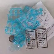 Dollhouse Miniature Blue Chrysnbon 4 Set Dishes & Stemware + Silverware 1:12