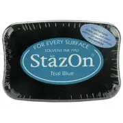 Tsukineko StazOn - Permanent Solvent Ink Pad - Teal Blue Green For Glass