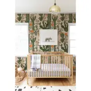 Orange cactus Plants removable Wallpaper Cacti mural Self Adhesive Home Decor