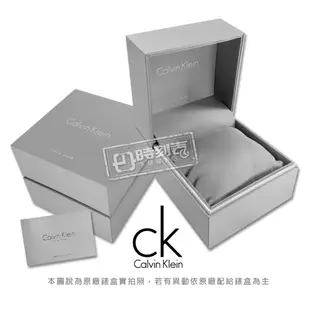 CK / 極簡風格 細緻迷人 不鏽鋼手環式指針腕錶 黑x鍍玫瑰金 / K4E2N611 / 30mm